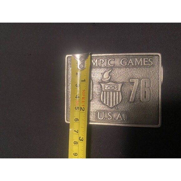 Bergamot Brass Works 1976 Olympic Games Belt Buckle USA Vintage Rectangle Solid - Picture 7 of 7